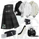 Battle Of Kilts Men’s Tartan Kilt Outfit – 8-Piece Scottish Set with Premium Accessories